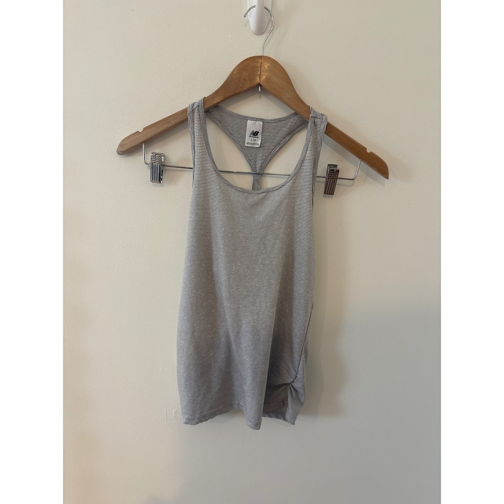 Kids New Balanceโ Gray Striped Racerback Tank Top Size L 14 Athletic